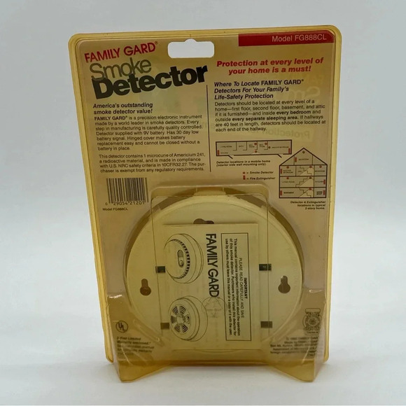 New Family Gard Smoke Detector Alarm Model FG888D, 2000 Sealed NOS - Picture 4 of 5